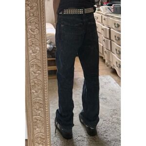 Vintage Y2K Diesel Industries Dark Wash Distressed Denim Jeans Mens 34 Grunge